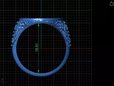 Luxury Dollar Sign Mens Ring With Diamonds Jewelry Gents Rings 3D print model