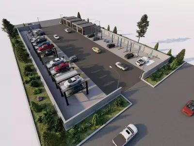 Car garage- Garage Body Straightener-Parking-Parking Lot 3D model