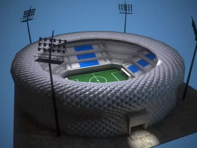 Low-Poly Football Stadium  Low-poly 3D model