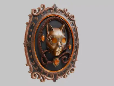 Bronze Head Sculpture Low-poly 3D model