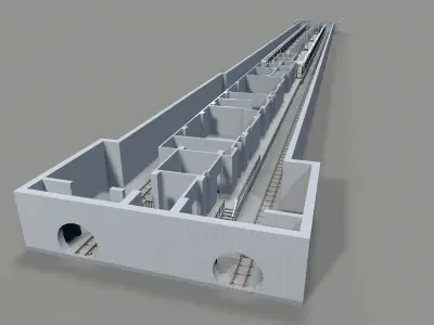 Subway Station Low-poly 3D model