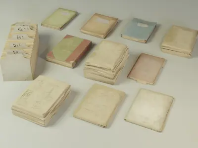 Paper stuff pack Low-poly 3D model