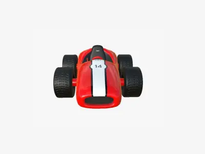 Cartoon Kart F01 Red - Vehicle Racing Design Low-poly 3D model