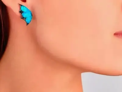 Headset butterflies ring and earrings  3D print model