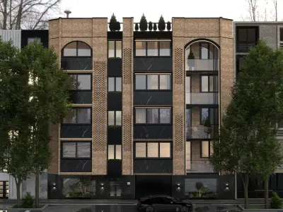 Exterior Scene facade 3D model 3D model