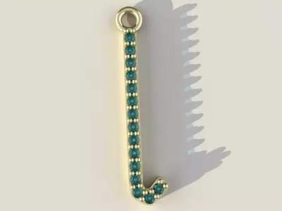 Diamond L Pendant Gold Silver Platinum Luxury Jewelry 3D print model