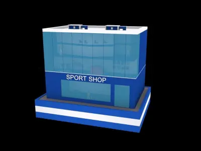Sport shop low poly pack Low-poly 3D model