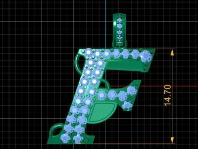 LUXURY ALPHABET F PENDANT 3D PRINTABLE MODEL 3D print model