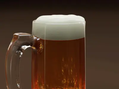 Glass Mug of Beer 3D model
