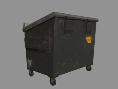 Multi Game Engine AAA Quality PBR Asset - Old Trash Dumpster Low-poly 3D model