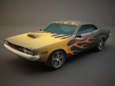 Low Poly Muscle Cars Low-poly 3D model