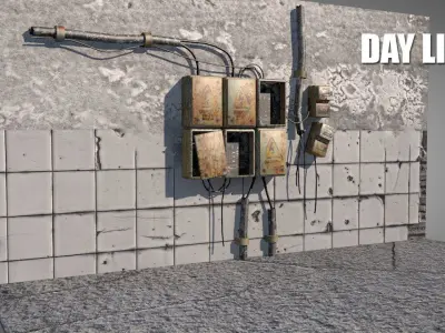 Old Electrical Panel Low-poly 3D model