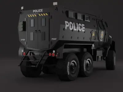 SWAT Truck Low-poly 3D Model 3D model