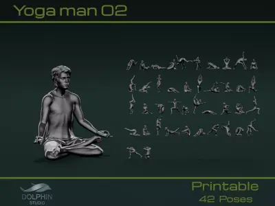 Yoga Man 02 3D model
