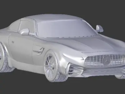 Mercedes AMG GTR Low-poly 3D model