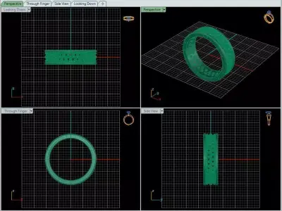 eternity round stone in two row Free 3D print model