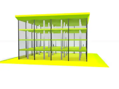 Architectural Building Structure with Columns Floors and facade 3D model