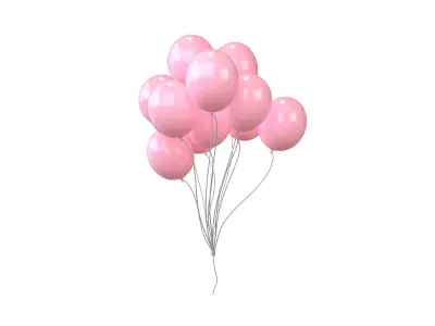 Bunch of Balloons v1 015 Low-poly 3D model