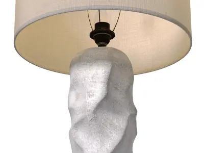 Table lamp plaster base Design Sculptural Scandinavian Wabi-Sabi 3D model