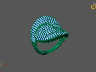 STL 3DM Print Ready Women Diamond Ring Lightweight Printable  3D print model 177
