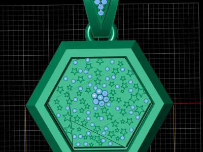 HEXAGON SHAPE LUXURY PENDANT 3D PRINTABLE MODEL 3D print model