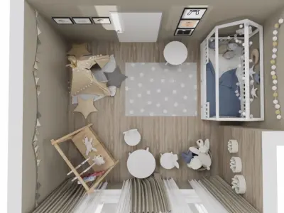 Childrens Room Low-poly 3D model