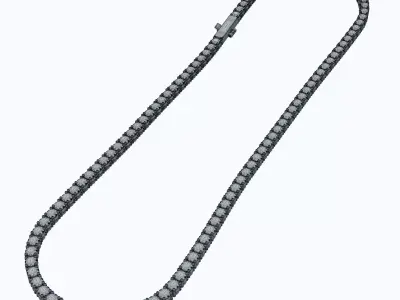 Tennis necklace chain all sizes 3D Model Pack