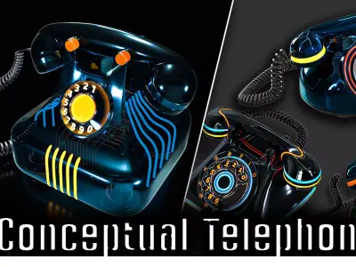 Conceptual telephones 3D model