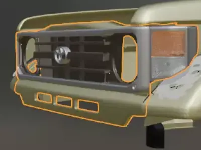 grilleToyota Land Cruiser 70 Front 3D model