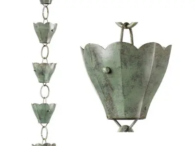 Blue Verde Copper Alldredge Rain Chain AGRV3308 3D model