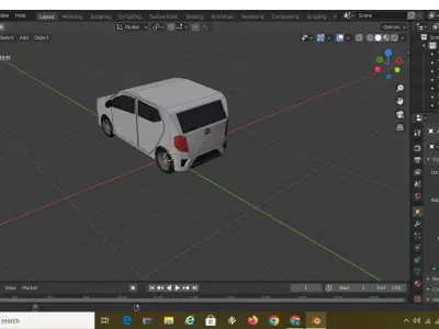 2019 Perodua Axia E Low-poly 3D model