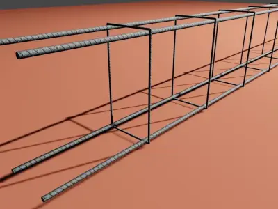 Square Iron Frame - Construction - Armacao de Ferro Low-poly 3D model