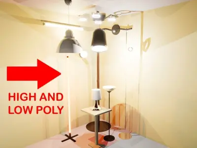 LAMP PACK Low-poly 3D model