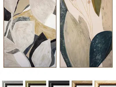 Plaster Two Photo Frame 519 Low-poly 3D model