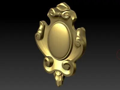 pattern CNC gold-plated sculpted wooden frame pattern 3D model  3D model