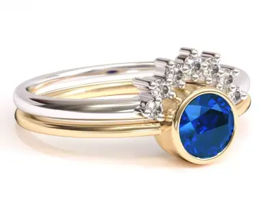 CURVED DIAMOND BAND RINGS 3D print model