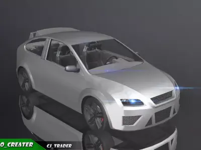 Low-Poly Car Racing  Concept Simple 3D Model Low-poly 3D model