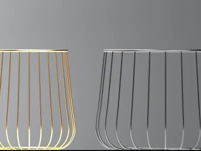 Nordic Gold and Black Wire Coffee Table Free 3D model