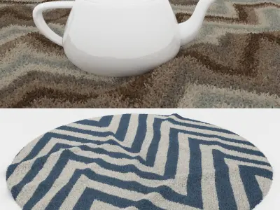 Round Rug Set 184 3D model
