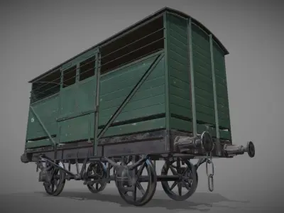 Cattle Car Low-poly 3D model