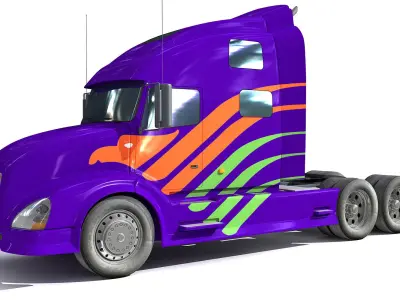 Colorful Truck Front 9 3D model