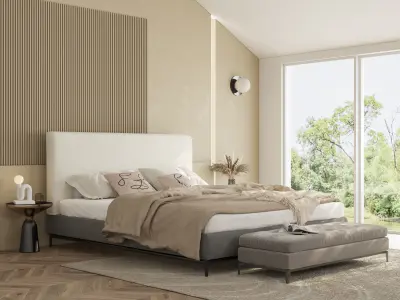 Comfortable bedroom interior scene 3D model 3D model