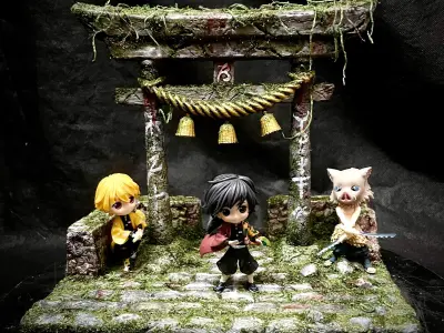 Japanese Torii Gate  - Custom Base For Miniature - Figure 3D print model