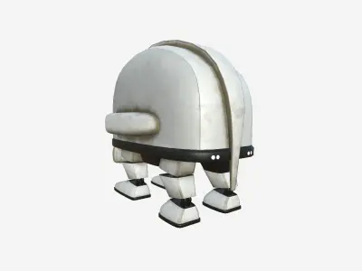 Turtleback Robot J06 White Dirt - SciFi Character Design Free low-poly 3D model
