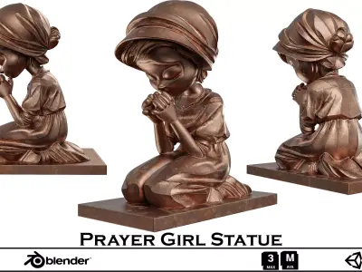 Prayer Girl Statue 3D model