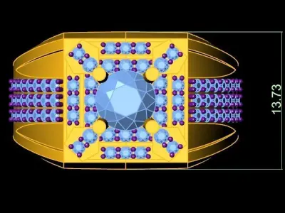 Luxury Emerald and Diamond Men Gold Ring 326 3D print model