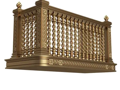 Classic Balcony 06 Low-poly 3D model