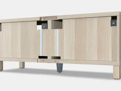 BESTA TV bench with drawers 12 Low-poly 3D model