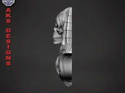 Egyptian women girl skull v1 Bas relief wall decoration 3D print model