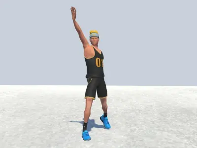 Basket ball player Rigged Low-poly 3D model